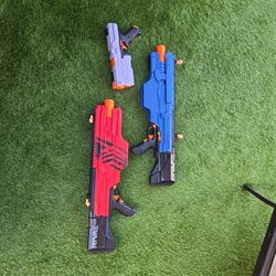 3 Nerf Guns (Both BIG Guns Don't Have A Magazine)