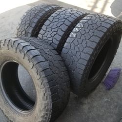 4 used tires Lt285 70r17 Falken Wildpeak AT3 $280.00 all 4