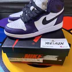 Nike Air Jordan 1 Court Purple Size 4Y Worn Once