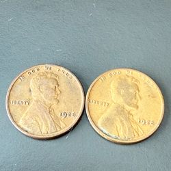 2 of the 1928 Wheat pennies