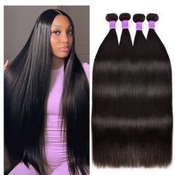 Bundles Human Hair 24 26 28 30 Inch 4bundles 100% Human 