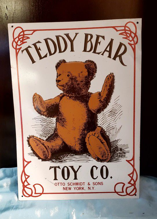 TEDDY BEAR TOY CO. OTTO SCHMIDT & SONS NEW NY., NY  VINTAGE SIGN