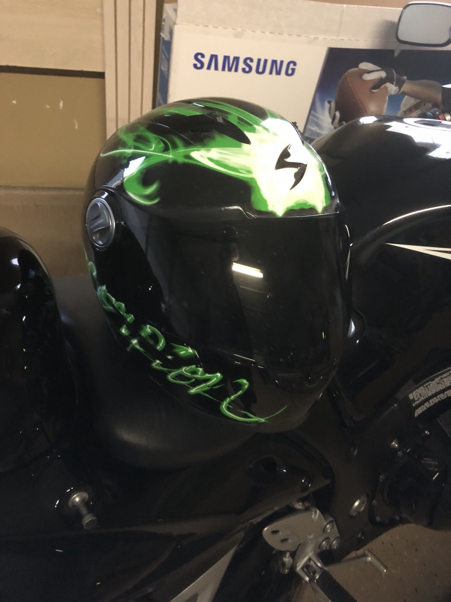 Scorpion motorcycle helmet