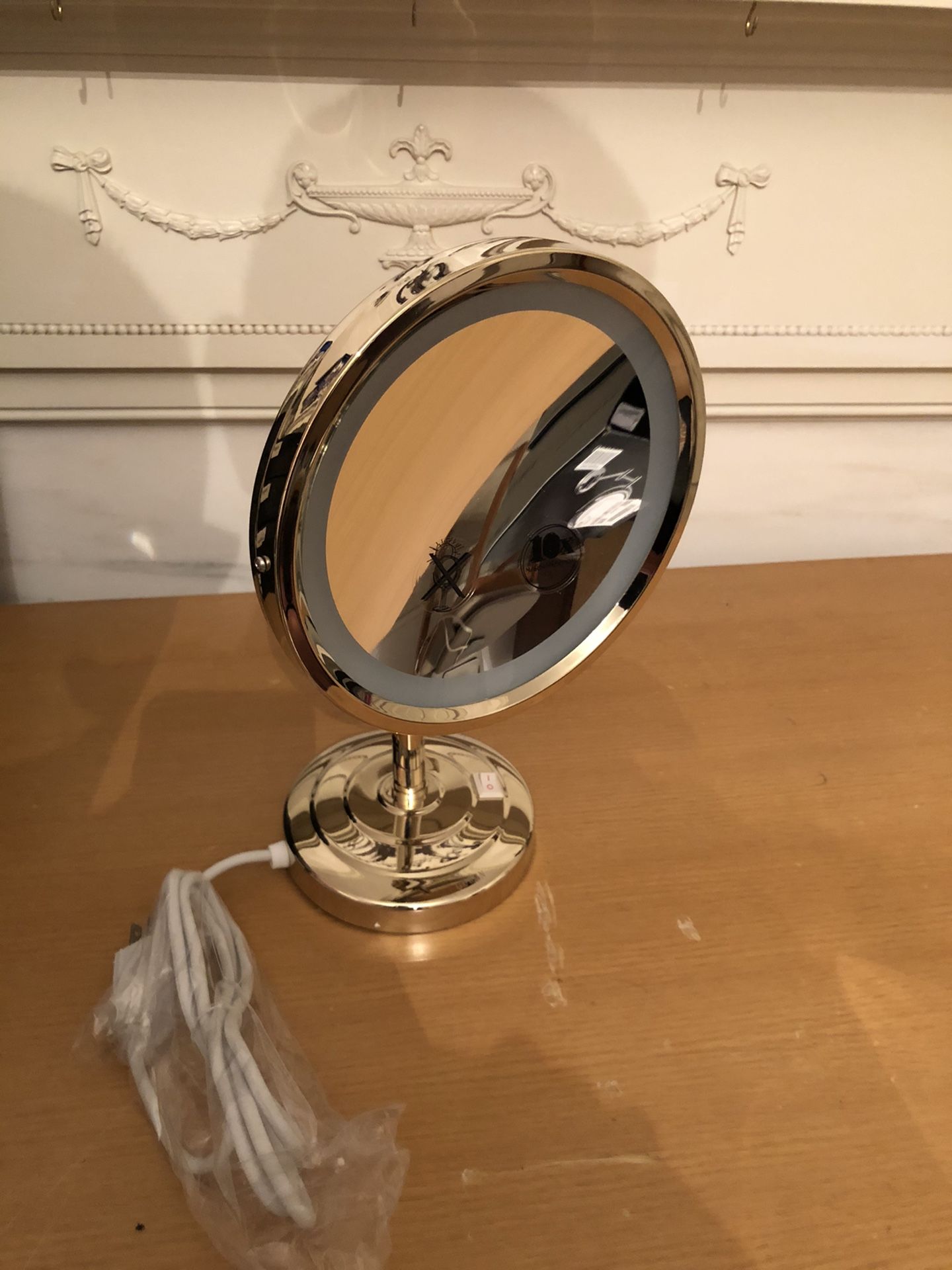 Makeup Mirror 10X Magnifying Gold Polished.