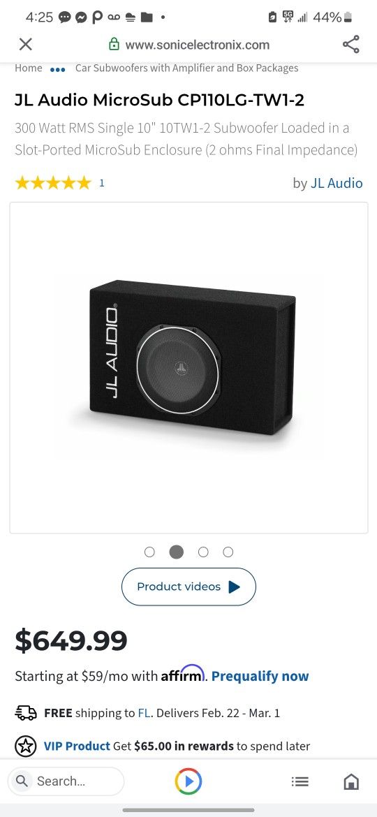 JL Audio MicroSub CP110LG-TW1-2