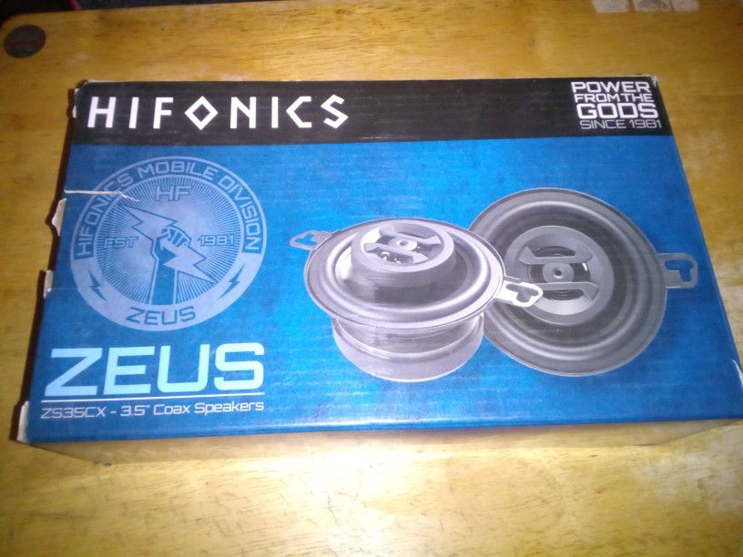 Brand New Hifonics Zeus ZS35CX - 3.5" Coaxial Speaker Power From The Gods Since 1981