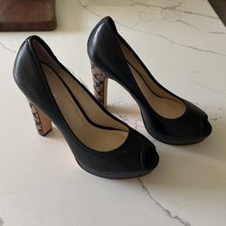 Coach Black Leather Platform.