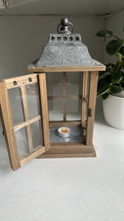 Wooden farmhouse lantern