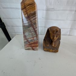 Home Decor Stone Obelisk And Pharaoh Figurine