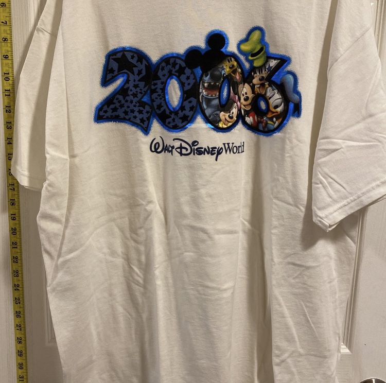 Walt Disney World T Shirt Men XXLarge Adult White Mickey Mouse Stitch Cartoon 2006