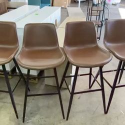 New assembled Bar Stools Counter Height Stools with Backs and Metal Legs (Set of 4)
