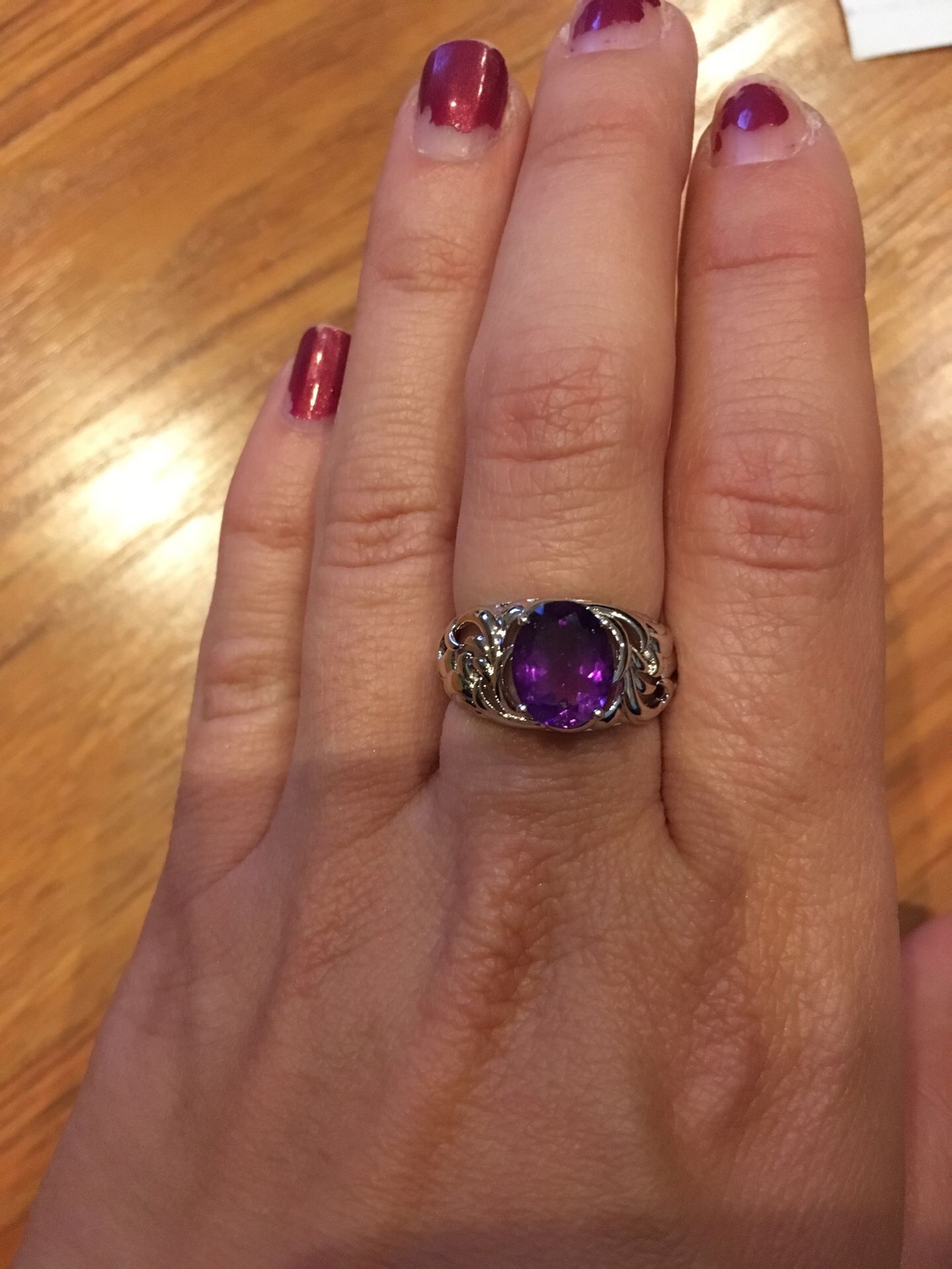 Purple silver ring. Size 7