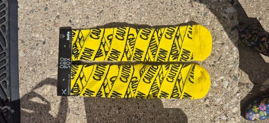 Odd Sox Caution Tape Crew Socks