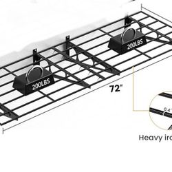 2x6 Ft Garage Shelving Wall Mounted, 24x72-inch Floating Shelves, Heavy Duty