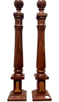 Masonic Regalia Blue Lodge Grand Lodge Hand Made Wooden Super Deluxe Pillars Set