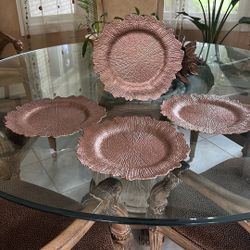 130 Rose Gold Acrylic Reef Charger Plates 