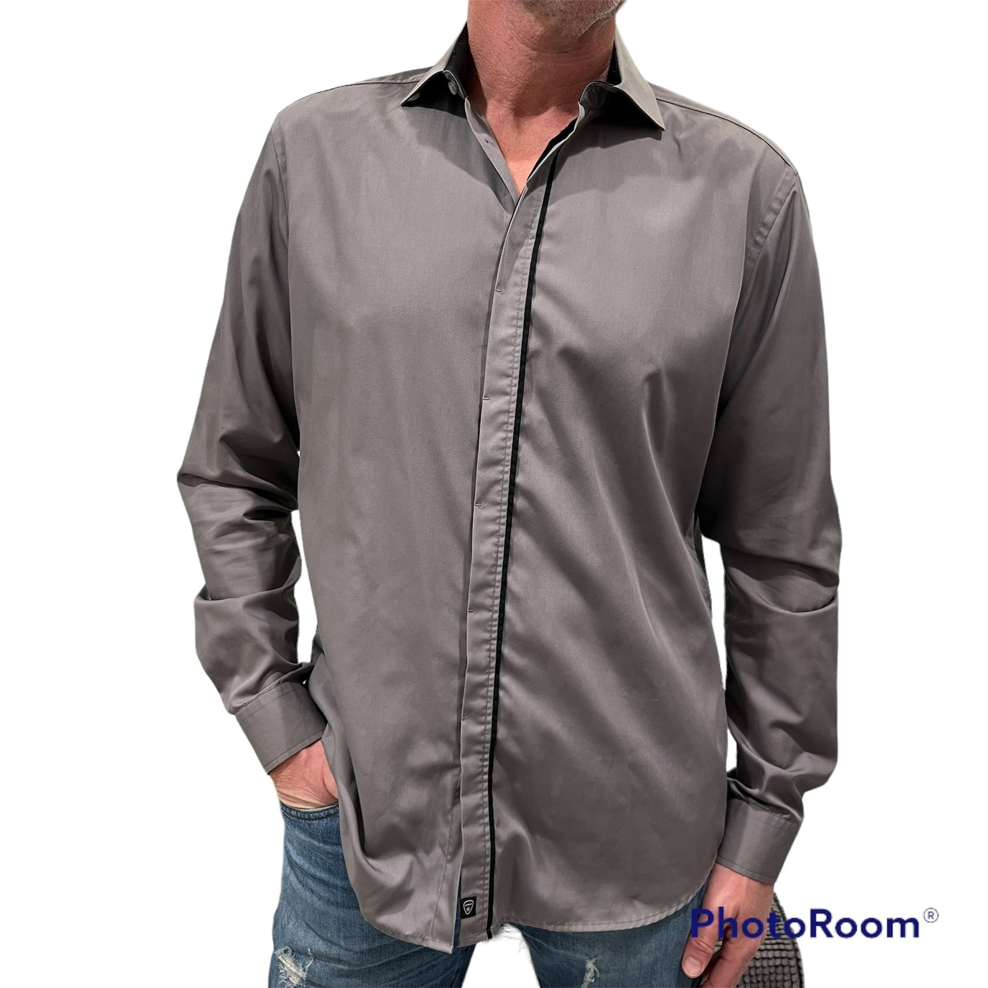 Men’s Strellson Gray Dress Shirt, Size 41 XL