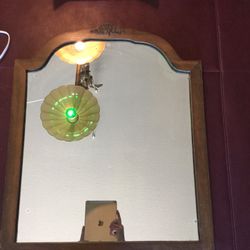 Vintage mirror, heavy lid, oak wood,
