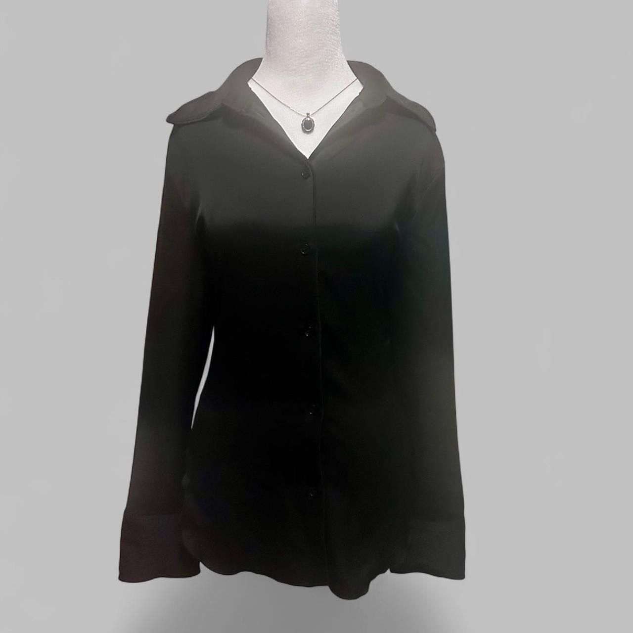 Silk Black Button Up