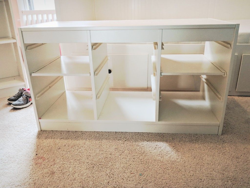 White Wooden Storage Shelf