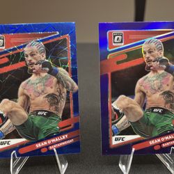 Lot Of 2 2022 Donruss Optic UFC Sean O'Malley Purple Prizm & Blue Velocity