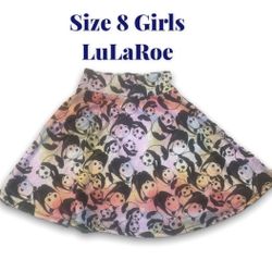 LuLaRoe - Girl’s Size 8 - Allover Panda 🐼 Print Tie Dye Skirt Bottoms