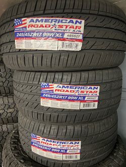 245/45/17 American road star 4 new tires installed ✅instaladas ✅