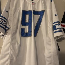 Aidan Hutchinson #97 Detroit Lions Men's White Stitched Jersey Size XXL