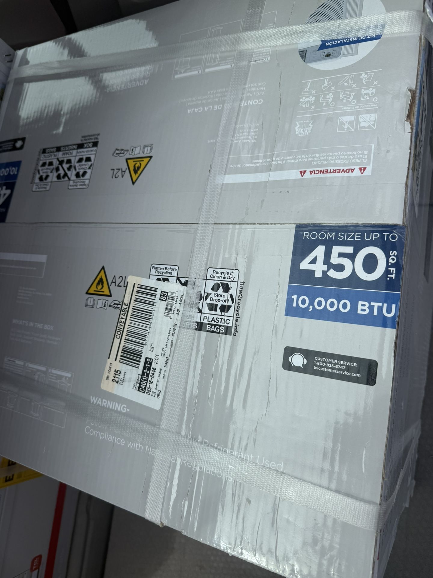 TCL 10000 BTU Smart Window Air Conditioner Fan and Dehumidifier 450sqft