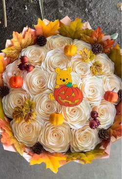 Halloween Fall Flower Bouquet with Winnie the Pooh