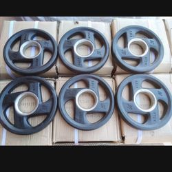 6X 2.5 Lb Rubber Coated EZ Grip Olympic Weight Plates 15 Lb Total Brand New