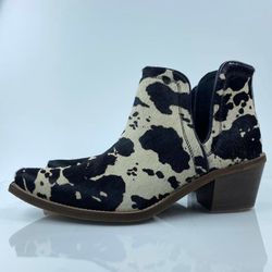 MYRA COW HAIR WESTERN BOOTIES WOMENS SIZE 9 SNIP TOE  COWGIRL LEATHER UPPER  NEW EXCELLENT CONDITION “WE’VE MADE IT INCREDIBLY EASY AND CONVENIENT FOR