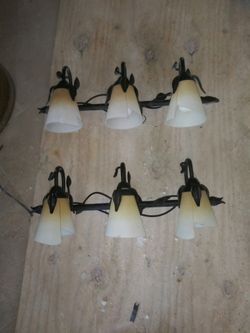 Oil Rub Bronze w/ White Glass Shades-Vanity Scone Fixture ($75 each)
