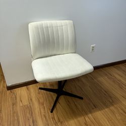 Bush Home Armless Criss Cross Chair, No Wheels, Seating for Home Office or Vanity Desk, Sutton Collection, Light Cream Fabric Upholstery