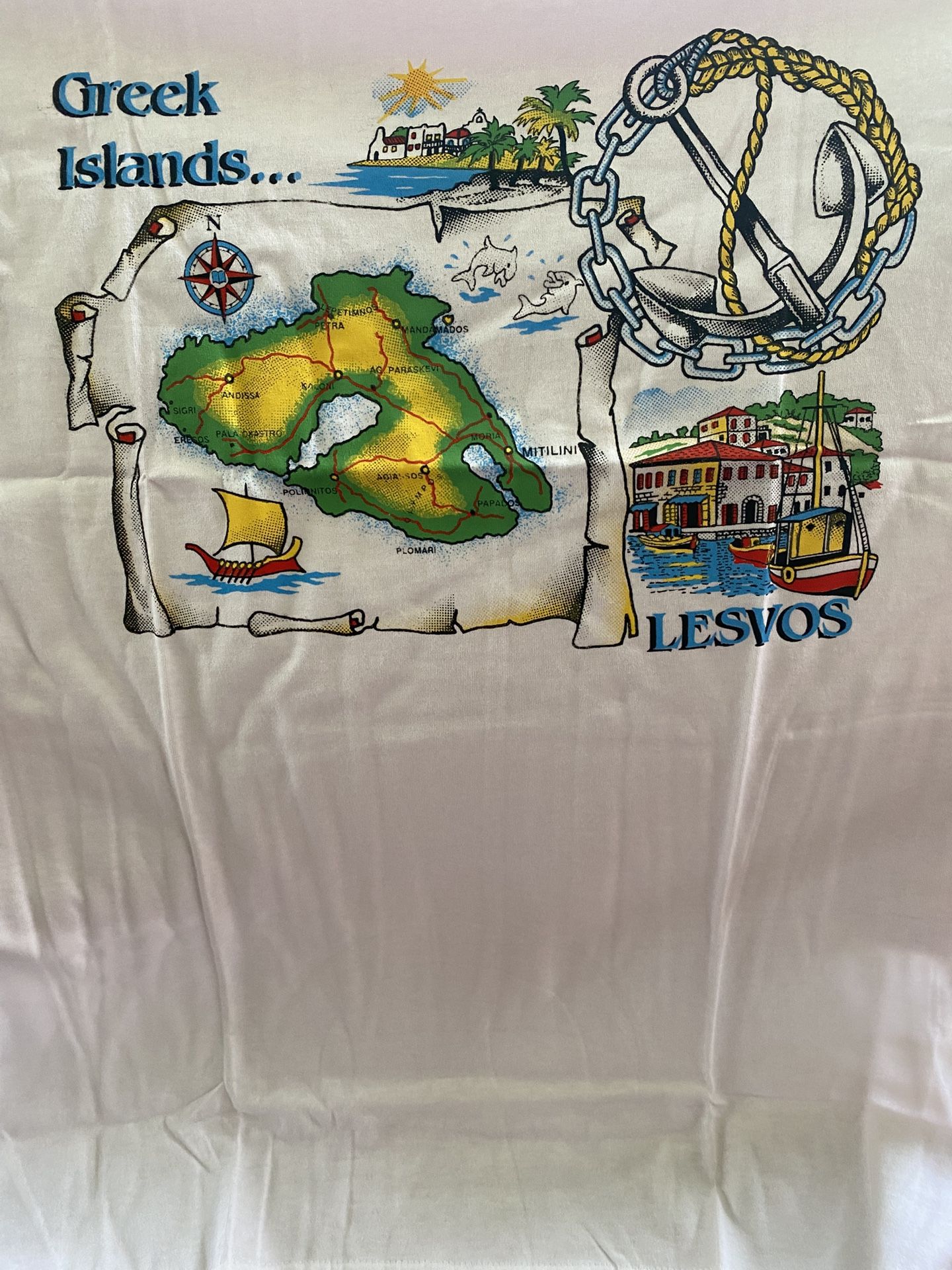 Vintage Unisex Greek Islands Lesvos Greece T-Shirts Size Large Imported $15 each or 2 for $20 (Mix & Match) (5 available)