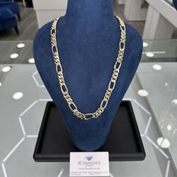 Chain Fígaro 1ok Sólido Hand Made 26 Inch Long 