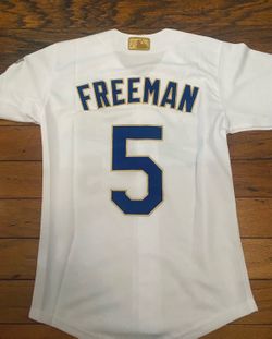 Youth white blue Los Angeles dodgers freeman opening day Jersey