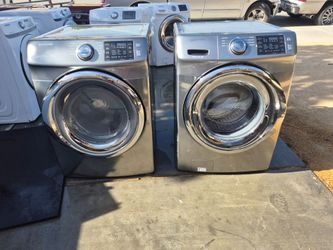 Stainless Samsung washer and gas dryer set