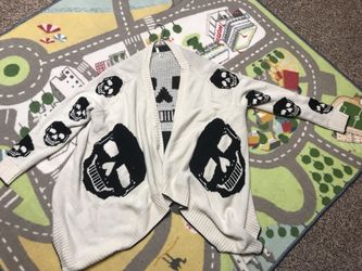 Skull cardigan sweater