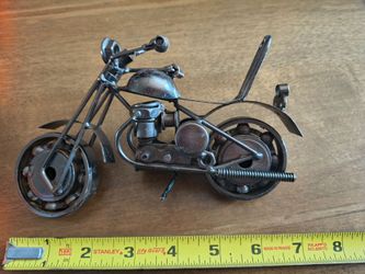 Handmade Metal Motorcycle Sculpture