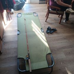 Magellan Camping Cot And Fishing Pole With Tackle