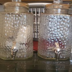 2 large glass  jars