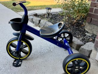 Kids Tricycle Blue with Yellow Accent Wheels