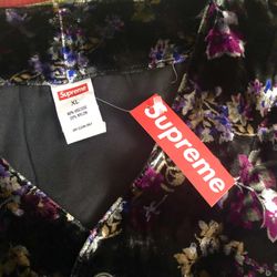 Supreme Floral Velour Baseball Jersey Size XL Brand New,