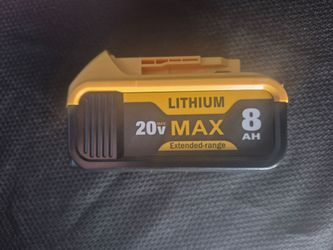 New DeWalt 20V Battery featuring 8.0Ah capacity.