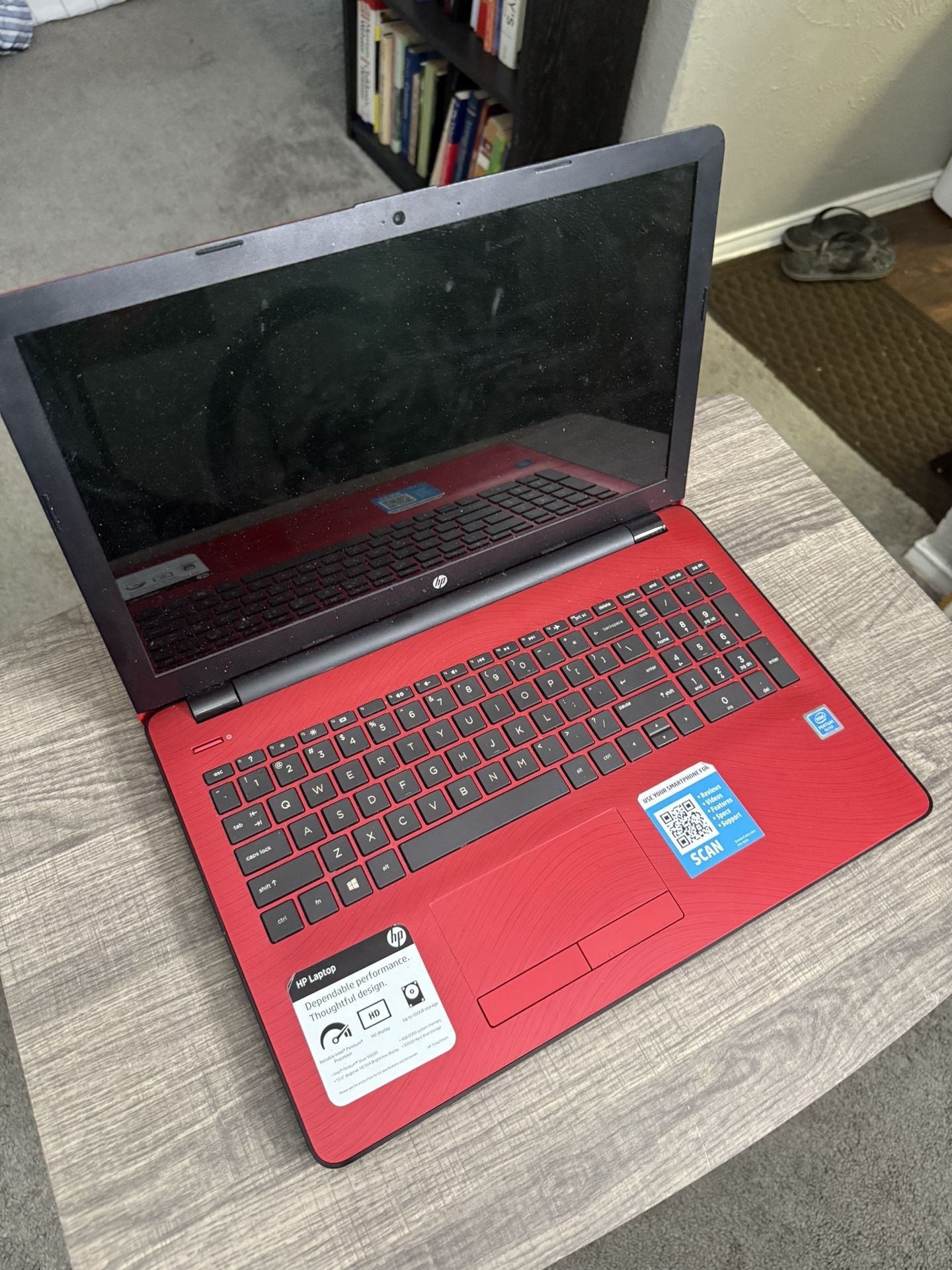 HP 15.6” Laptop (Red Edition) – Intel Inside, Webcam, HDMI, Windows OS