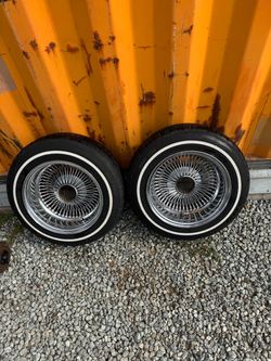 2. Wire wheels 14x7 deep dish reversed with tires 175-70-14