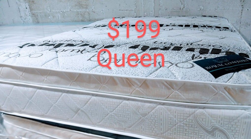 $199 Queen Pillow Top Mattress Only Brand New Free Delivery Same-day 