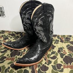 Red Diamond Ostrich Cowboy Boots