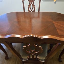 Real Solid Wood Dining Table Set Chairs